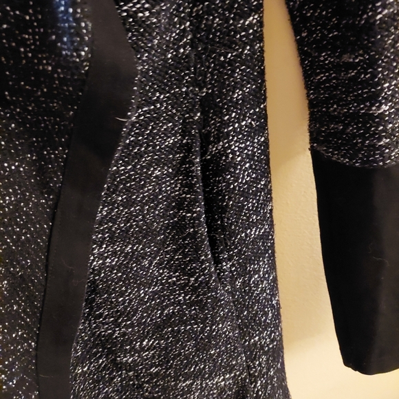 BNCI open knit long blazer cardigan black and white design. Size large - Picture 5 of 8